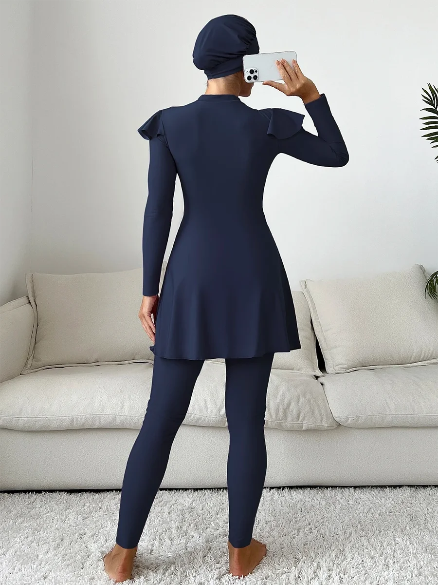 Burkini imprimé fleuri en 3 pièces