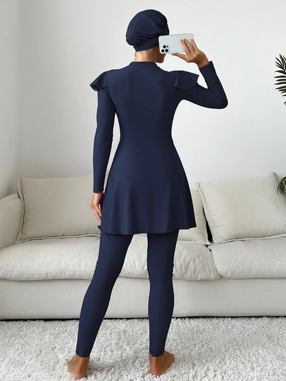Burkini imprimé fleuri en 3 pièces