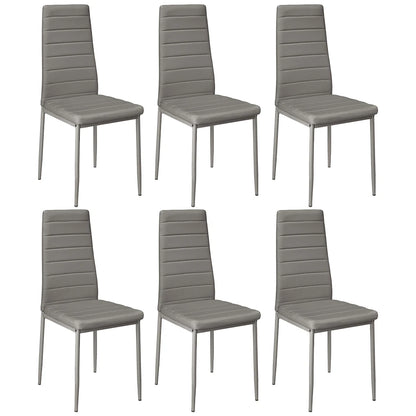 Ensemble de 6 chaises rembourrées avec dossier haut