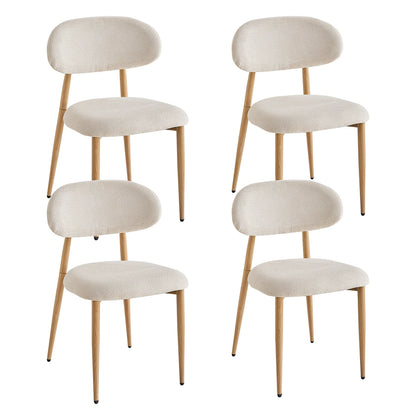 Chaises de salle à manger en lin style Mid-Century