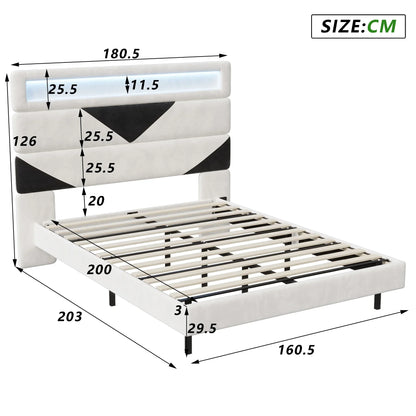 Lit 160x200 cm avec ports USB et Type-C