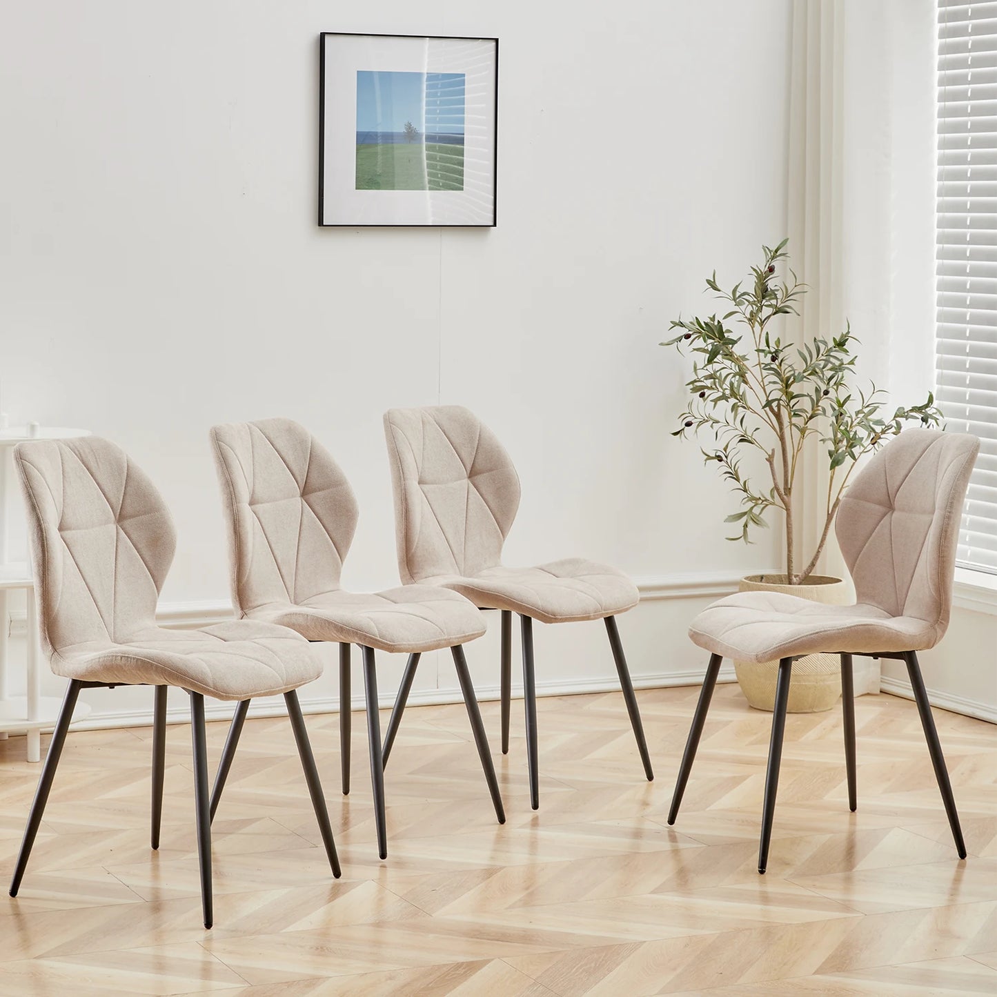 Ensemble de chaises en tissu de lin