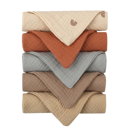 Lot de 5 serviettes carrées en coton pour bébé