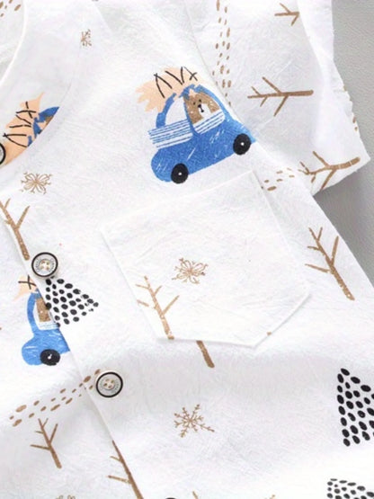 Ensemble short à manches courtes et col montant pour bébé