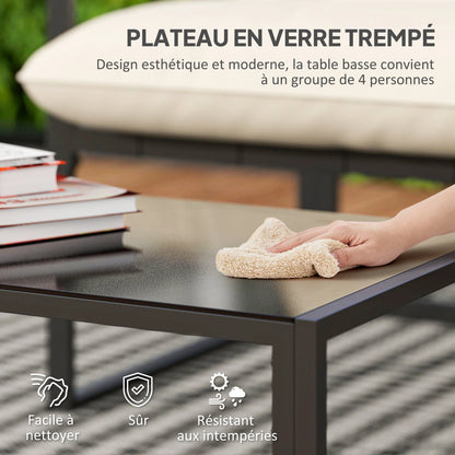 Salon de jardin extérieur 4 pièces