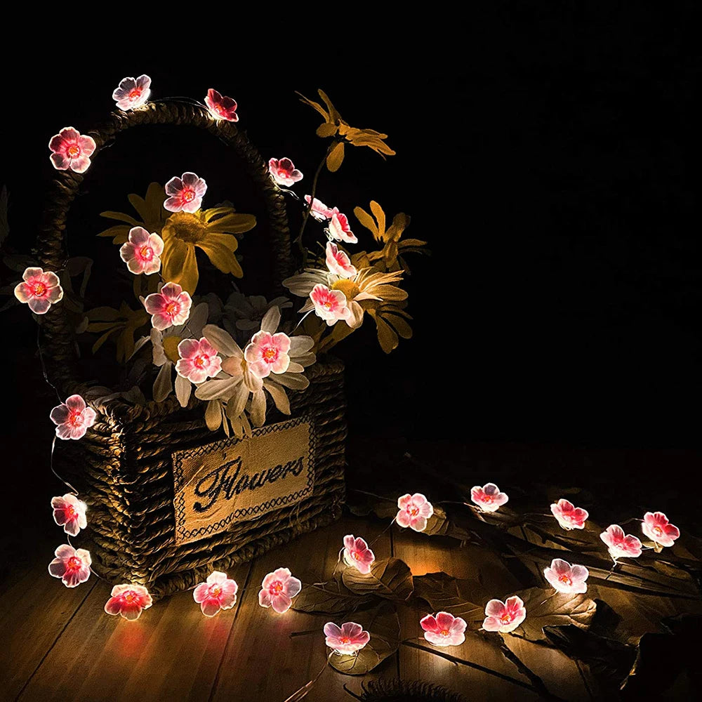 Guirlande lumineuse à 30 LED en forme de fleur