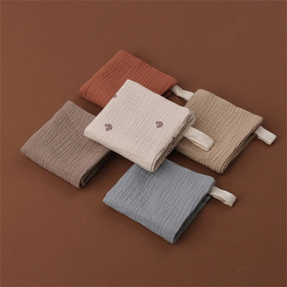 Lot de 5 serviettes carrées en coton pour bébé