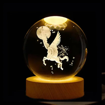 Lampe à cristaux 3D lumineuse en forme de galaxie planétaire