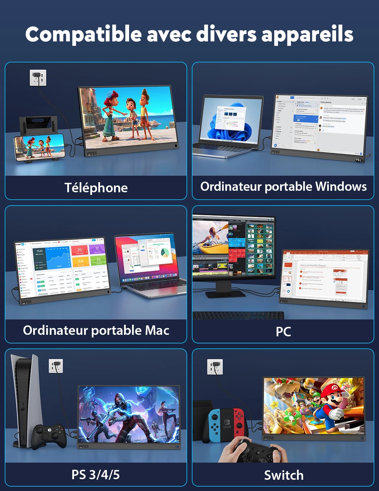 Écran Portable 21,5 Pouces 100Hz
