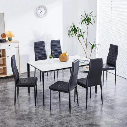 Ensemble de 6 chaises rembourrées avec dossier haut
