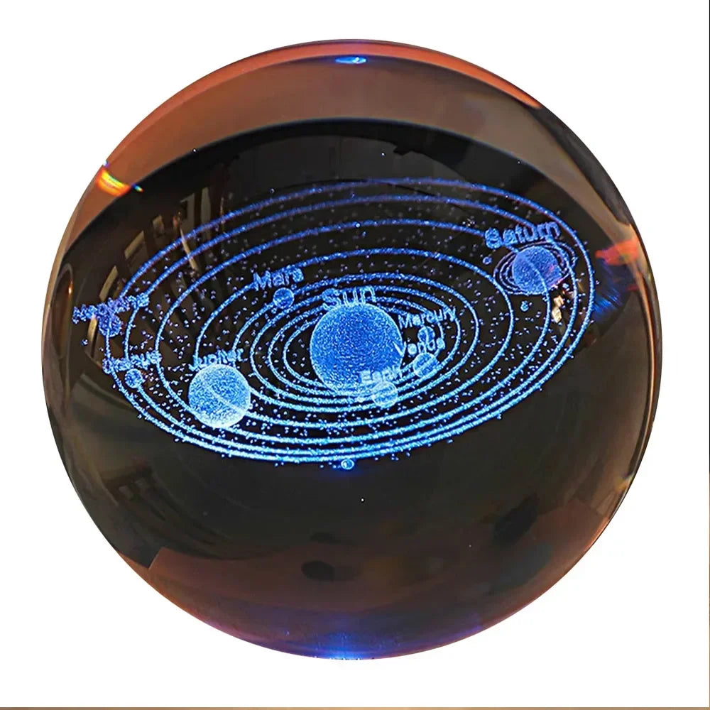 Lampe à cristaux 3D lumineuse en forme de galaxie planétaire