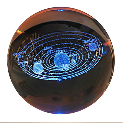 Lampe à cristaux 3D lumineuse en forme de galaxie planétaire