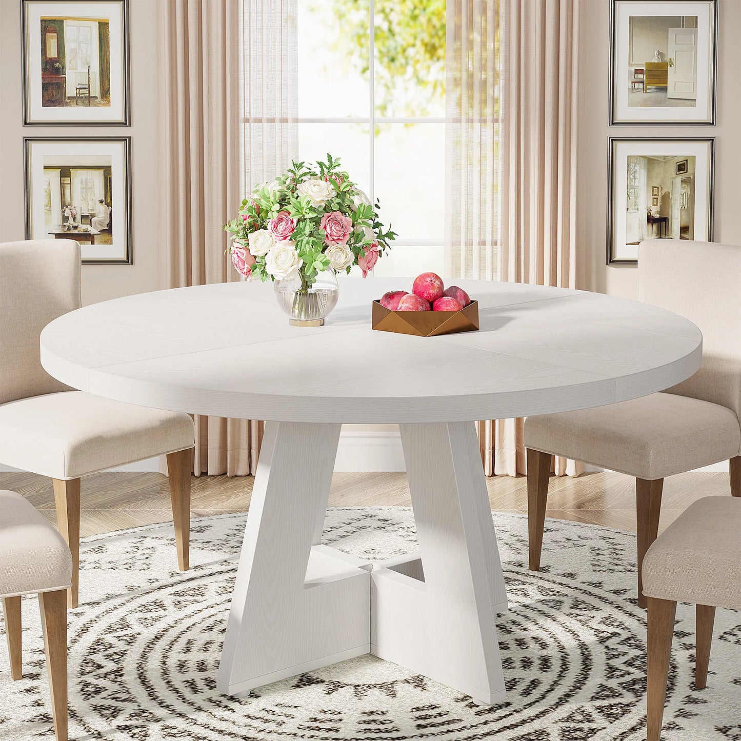 Table ronde nordique en bois massif 160cm