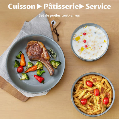 Ensemble de 7 pièces de casseroles et poêles en céramique