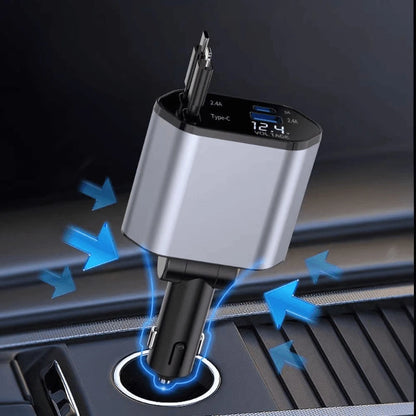 Chargeur de voiture rétractable 2 en 1