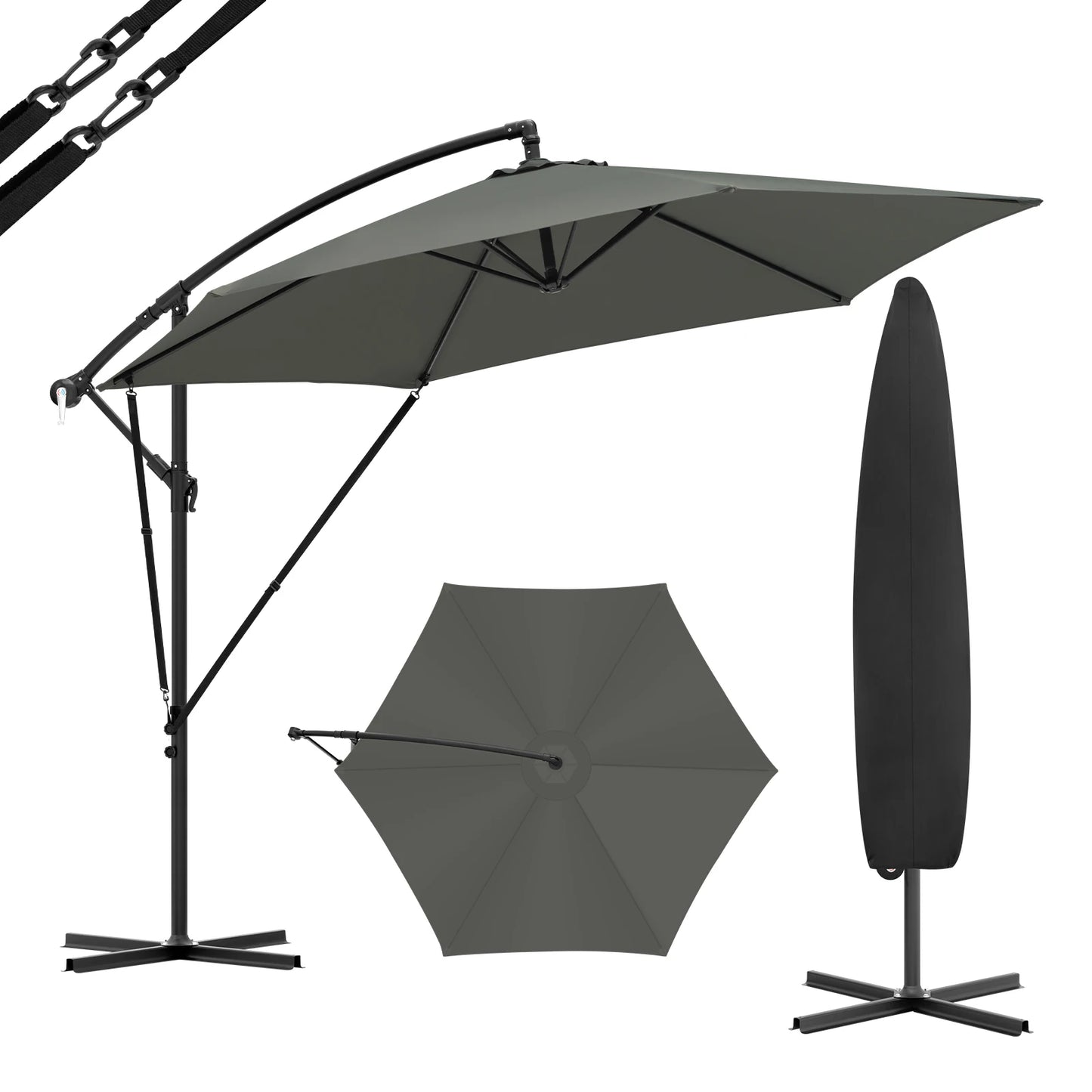 Parasol de jardin à manivelle &amp; Protection UV