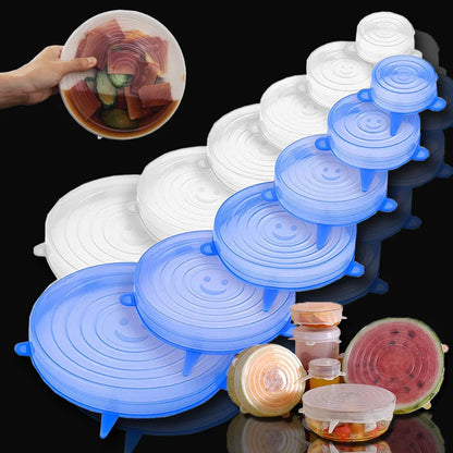 Lot de 6 Couvercles de Bol Universels en Silicone