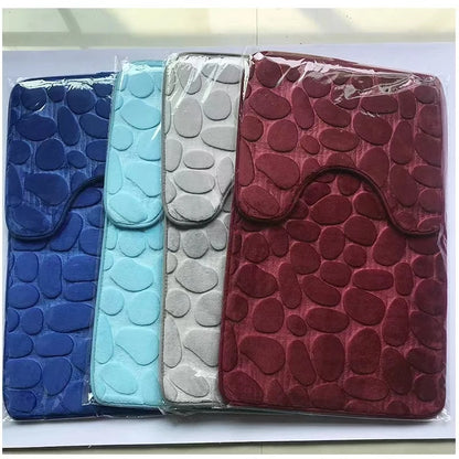 Lot de 3 Tapis de Bain Doux et Antidérapants