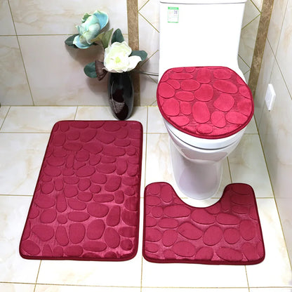 Lot de 3 Tapis de Bain Doux et Antidérapants