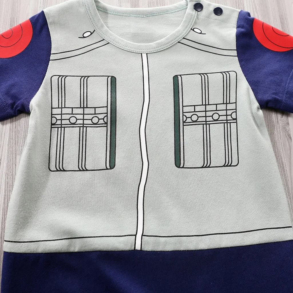 Combinaison d’été à manches courtes en coton pour bébé (motif manga)