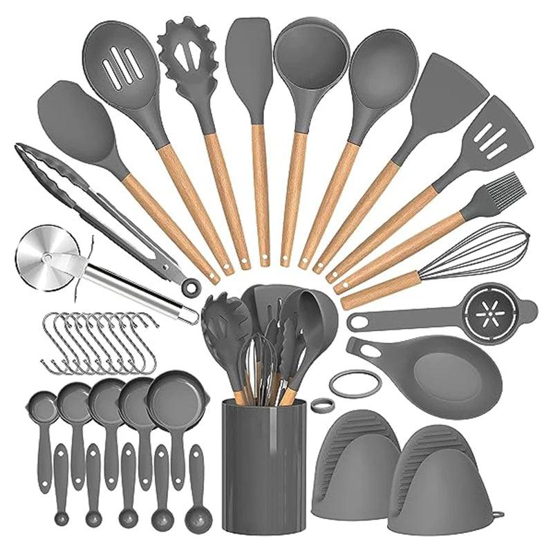 Ensemble d'ustensiles de cuisine en silicone 36 pièces