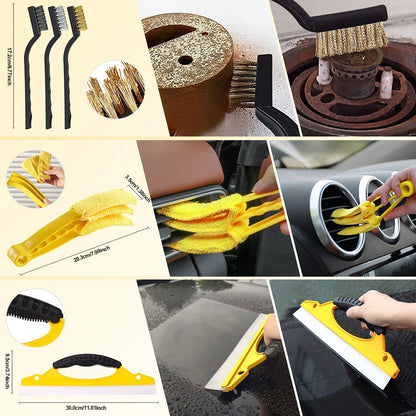 Kit de 20 brosses de nettoyage auto