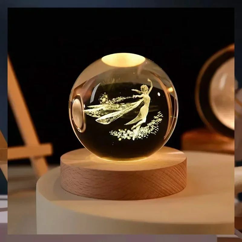 Lampe à cristaux 3D lumineuse en forme de galaxie planétaire