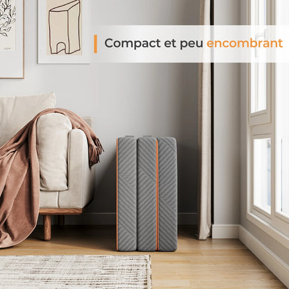 Matelas pliable en 3 parties en mousse à mémoire de forme
