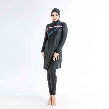 Burkini imprimé fleuri en 3 pièces