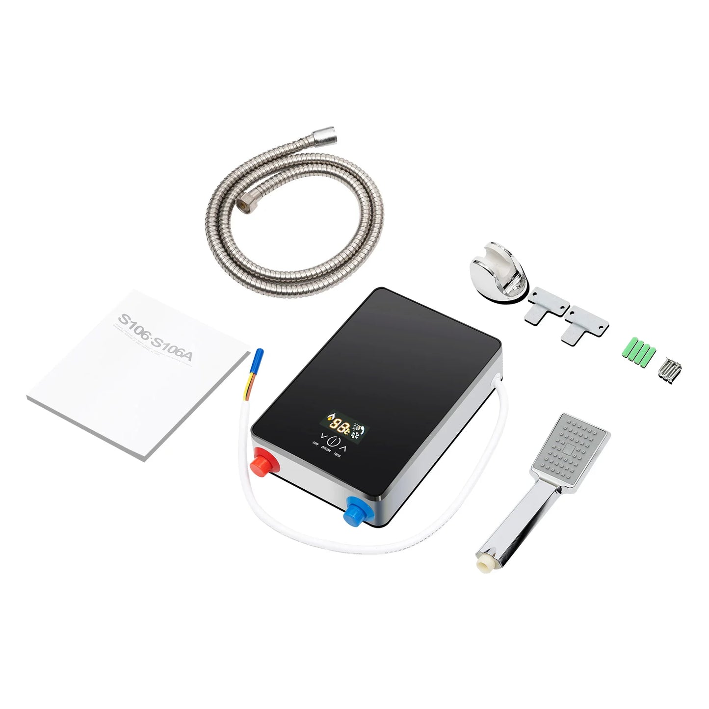 Chauffe-eau électrique 6500 en acier inoxydable avec écran LED