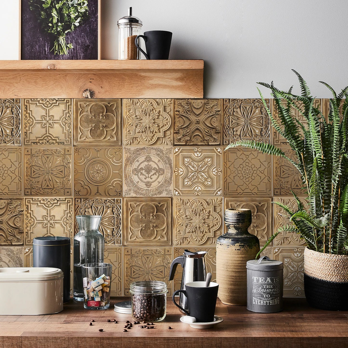Lot de 24 autocollants muraux en carreaux
