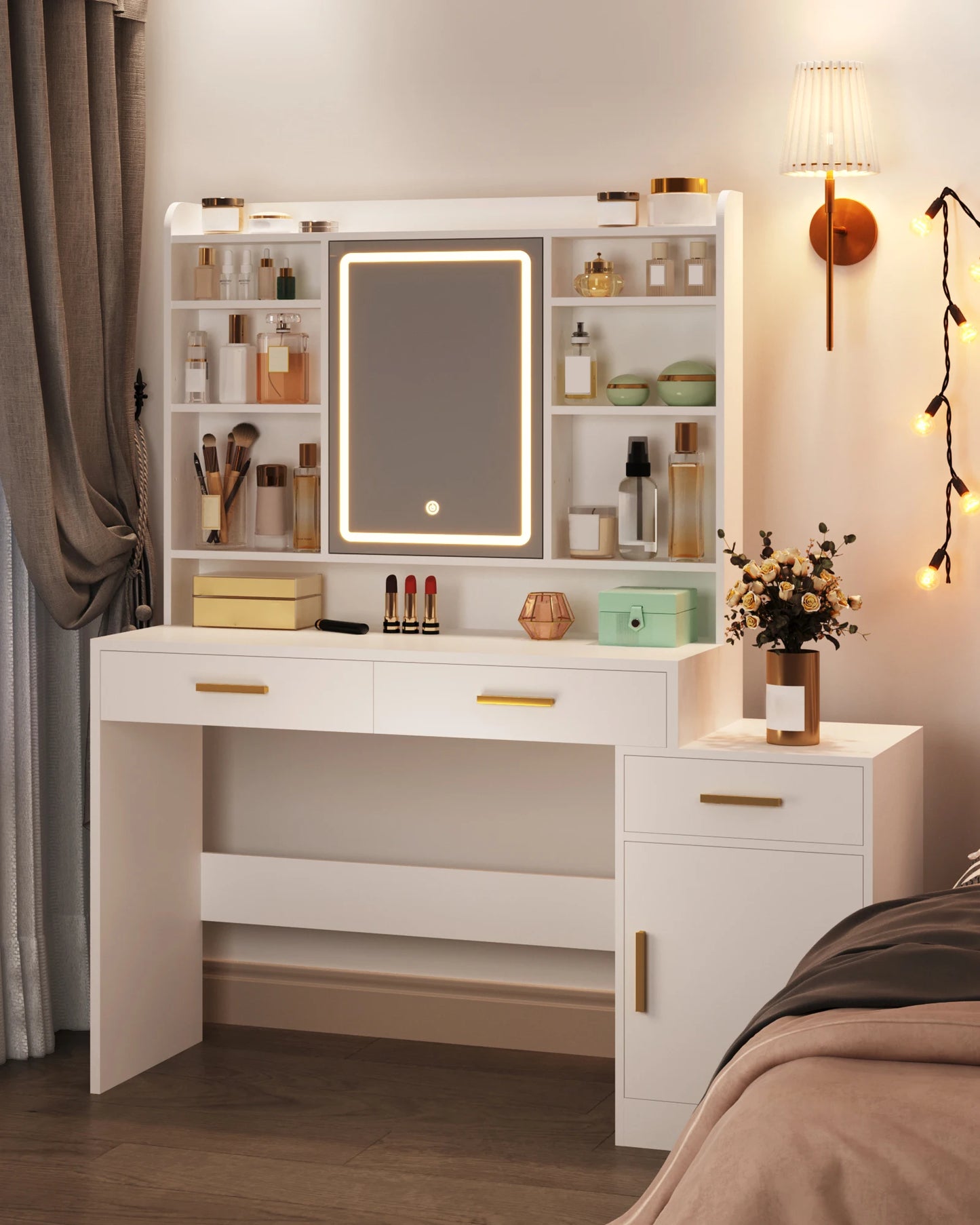 Coiffeuse de chambre avec grand miroir