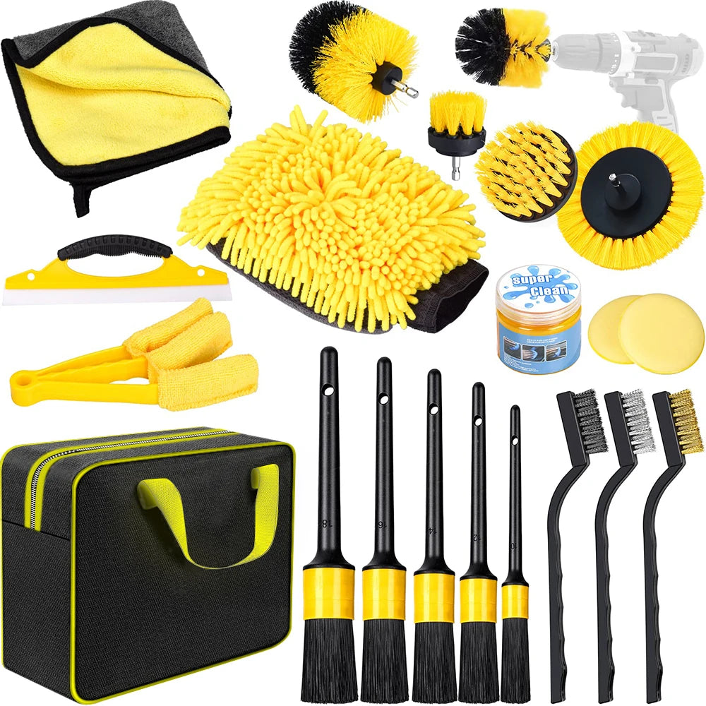Kit de 20 brosses de nettoyage auto