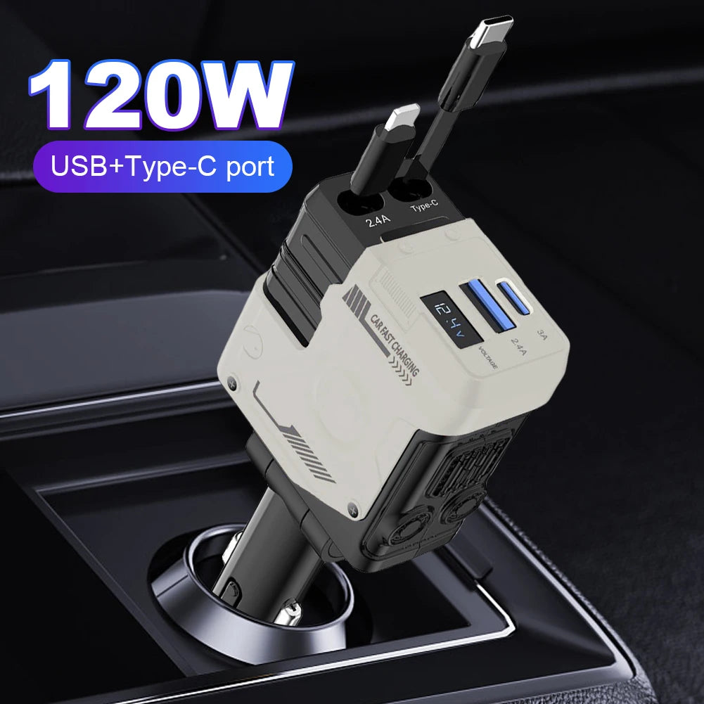 Chargeur de voiture rétractable
