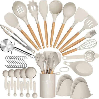 Ensemble d'ustensiles de cuisine en silicone 36 pièces