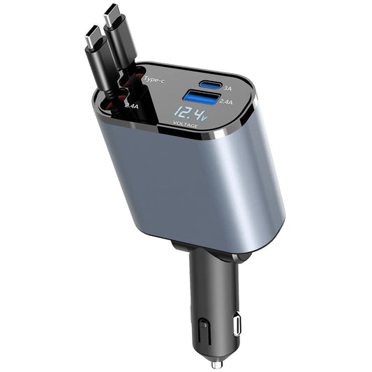 Chargeur de voiture rétractable 2 en 1