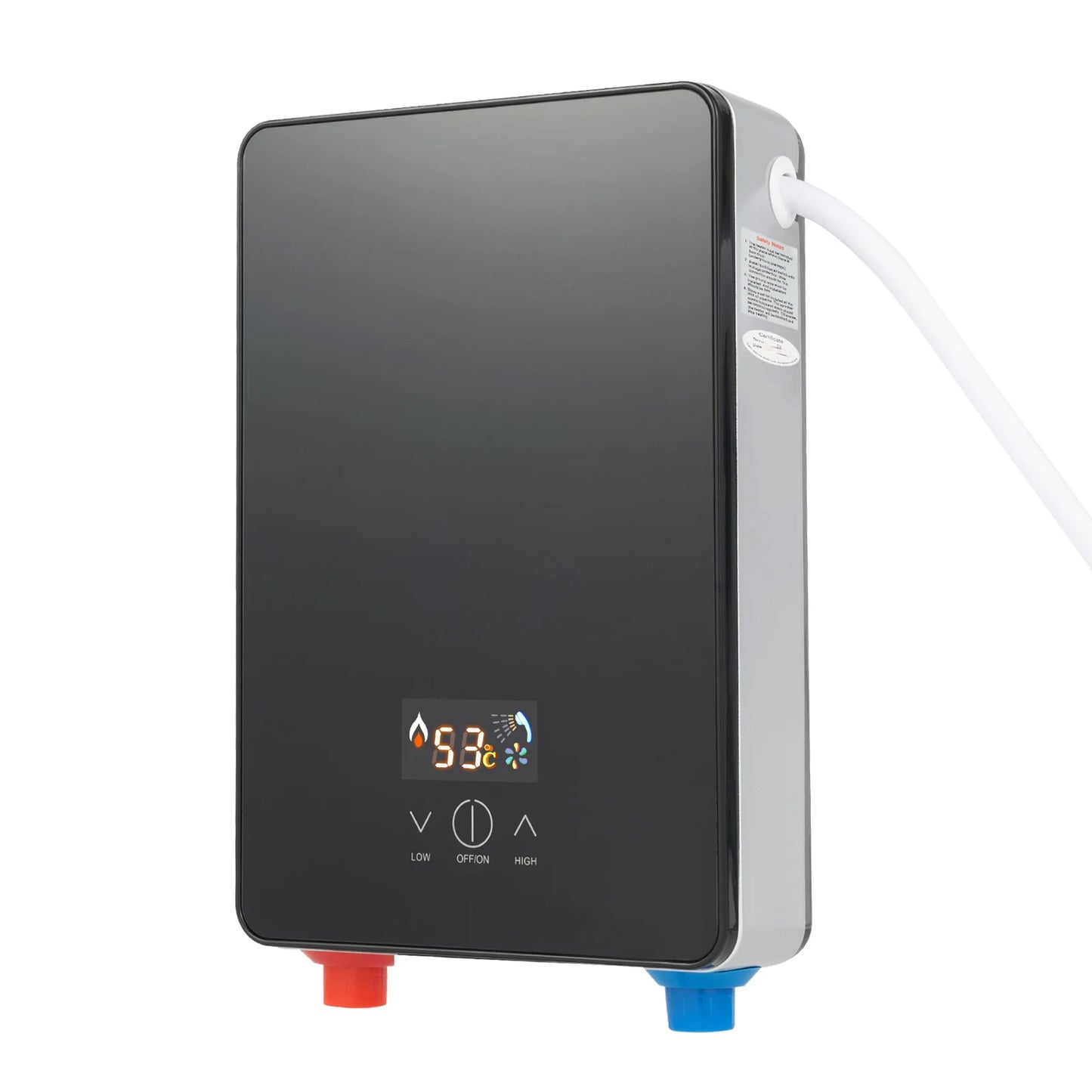 Chauffe-eau électrique 6500 en acier inoxydable avec écran LED