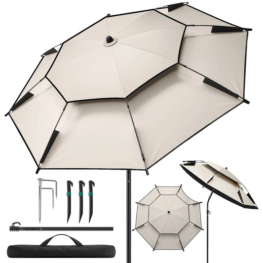 Parasol de plage extérieur avec protection UV 220 cm