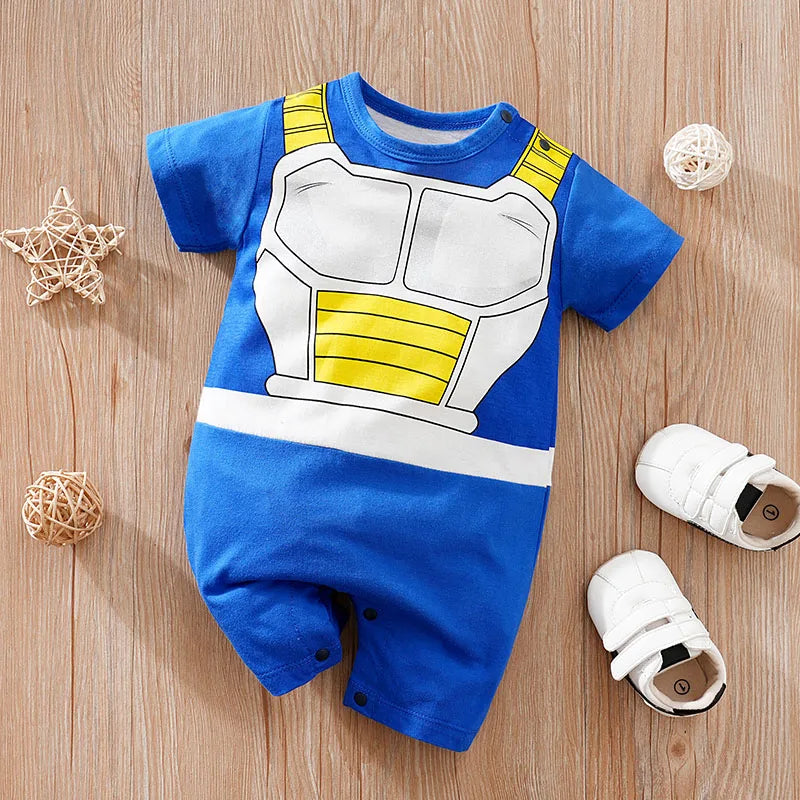 Combinaison d’été à manches courtes en coton pour bébé (motif manga)