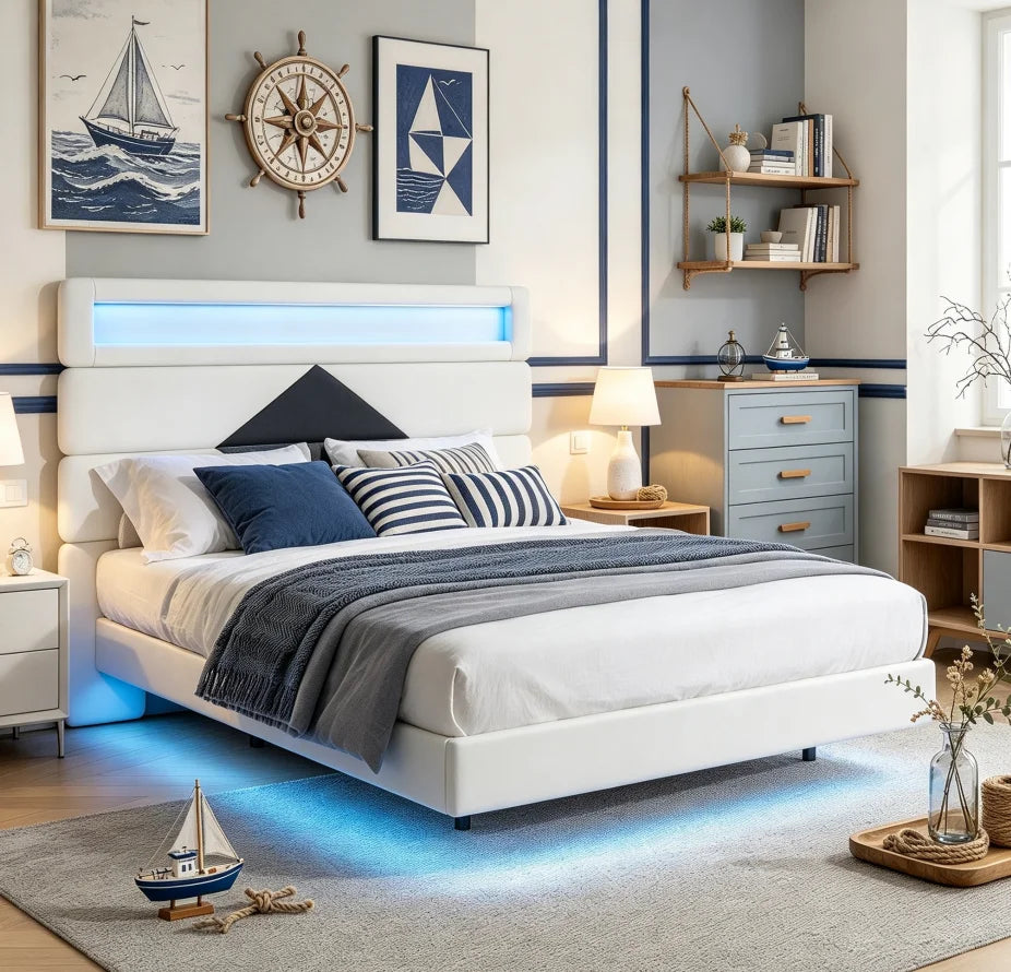 Lit 160x200 cm avec ports USB et Type-C
