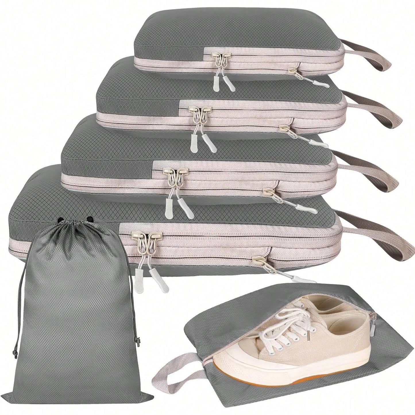 Lot de 6 sacs de rangement compressibles pour voyage