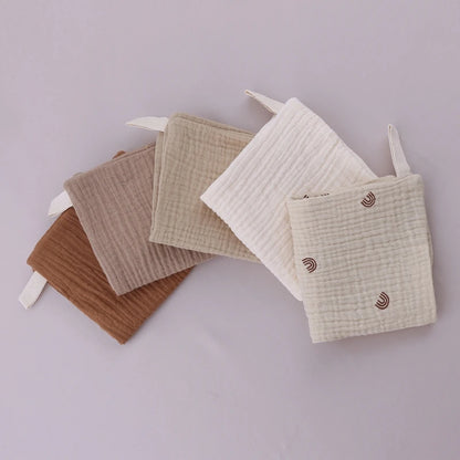 Lot de 5 serviettes carrées en coton pour bébé