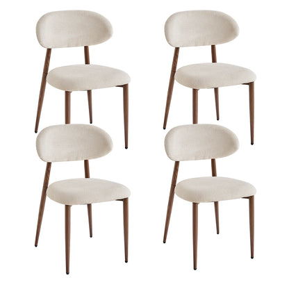 Chaises de salle à manger en lin style Mid-Century
