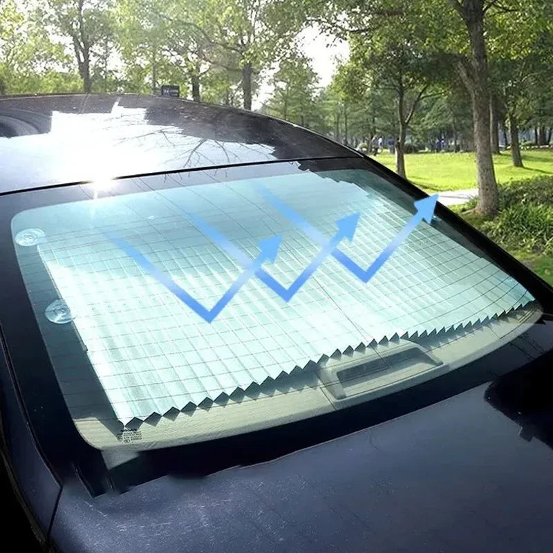 rideau pare-soleil rétractable pour pare-brise de voiture