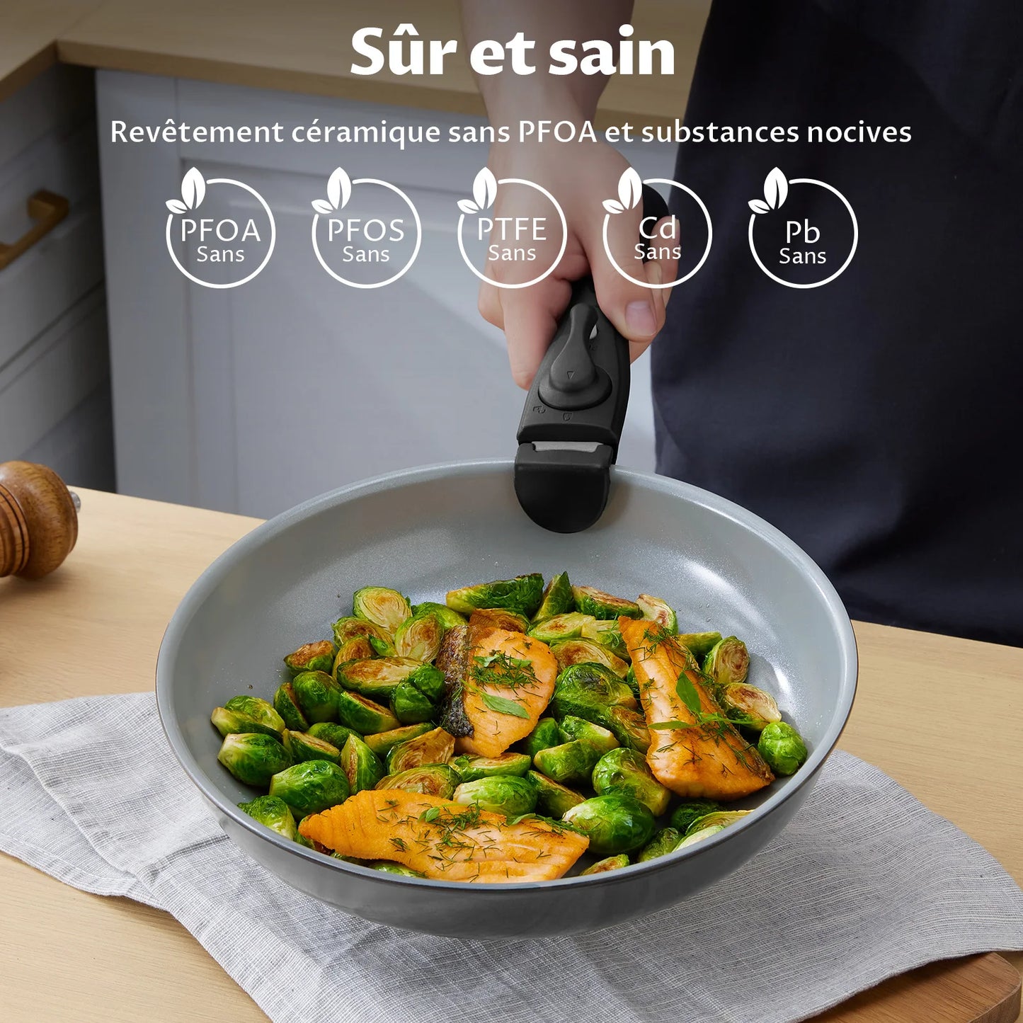 Ensemble de 7 pièces de casseroles et poêles en céramique