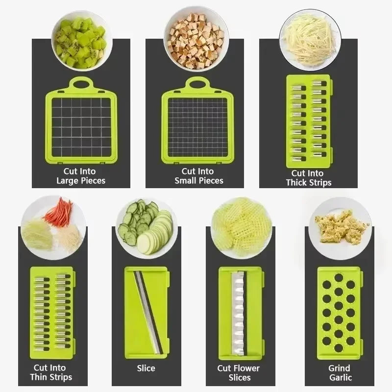 Hachoir à légumes multifonctionnel 14/16 en 1