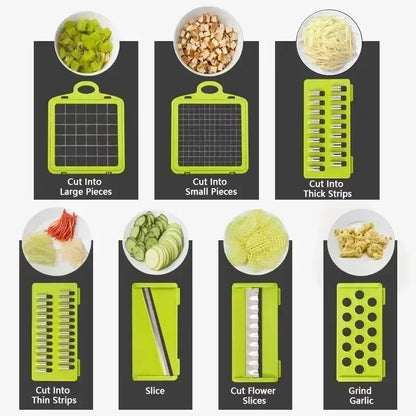 Hachoir à légumes multifonctionnel 14/16 en 1
