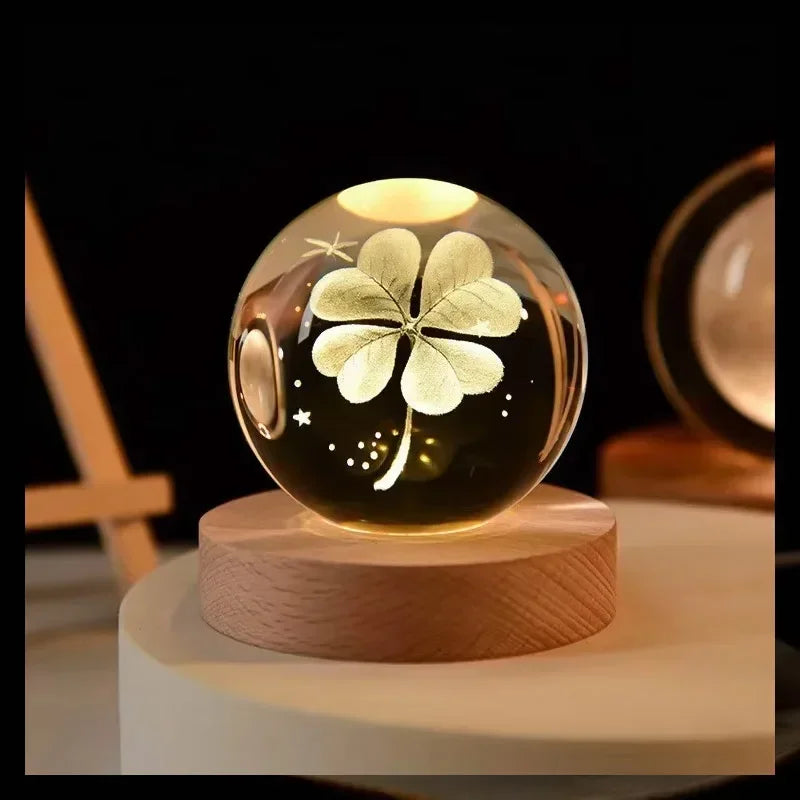 Lampe à cristaux 3D lumineuse en forme de galaxie planétaire