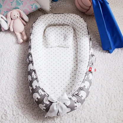 Lit nid pour bébé avec oreiller 85x50cm