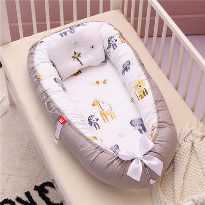 Lit nid pour bébé avec oreiller 85x50cm